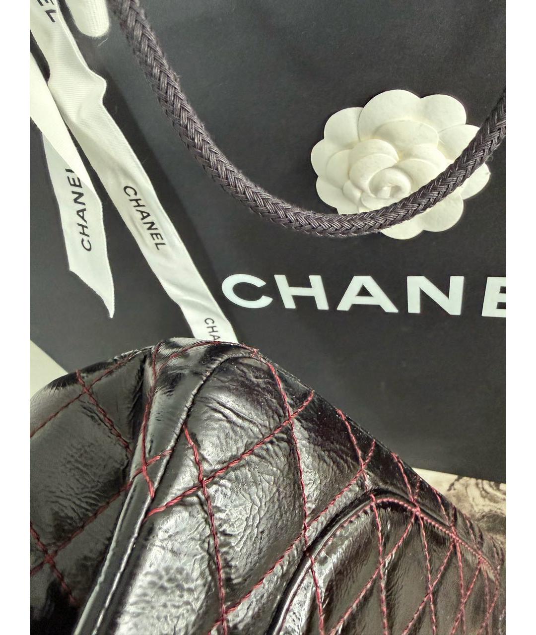 CHANEL Черная кожаная сумка через плечо, фото 8