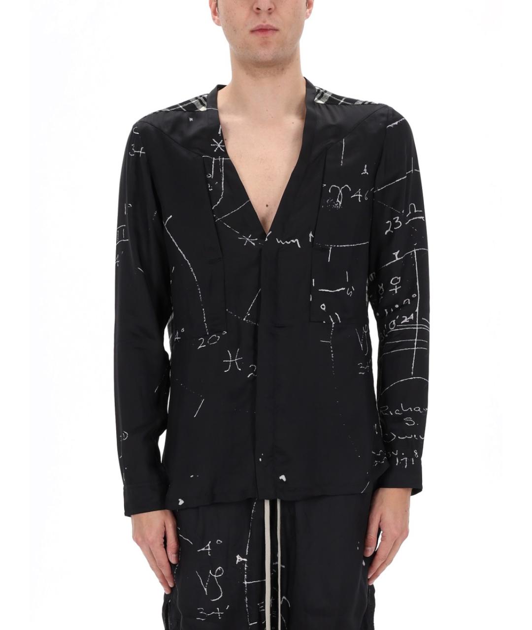 RICK OWENS Черная хлопковая кэжуал рубашка, фото 3