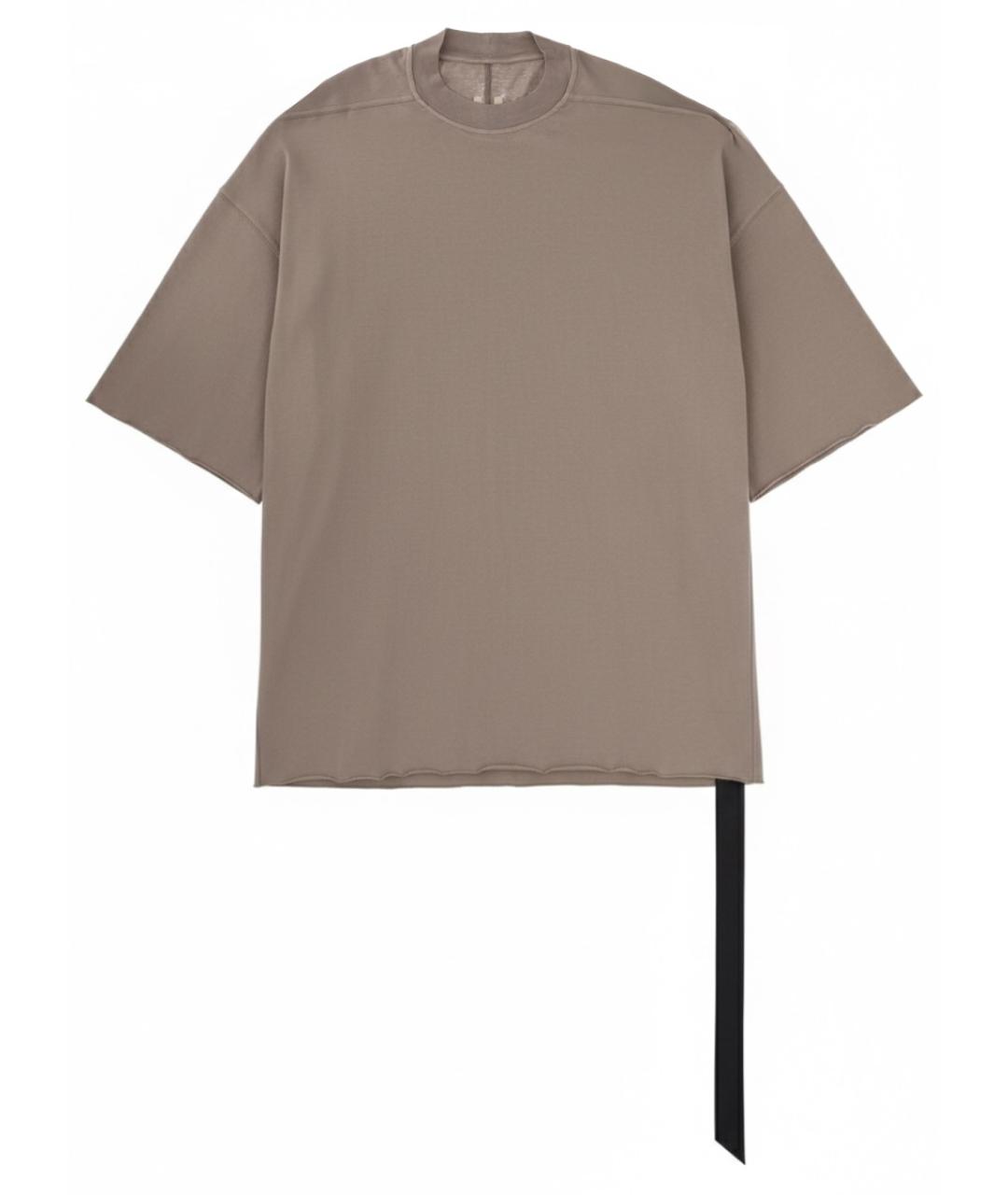 RICK OWENS DRKSHDW Коричневая хлопковая футболка, фото 1