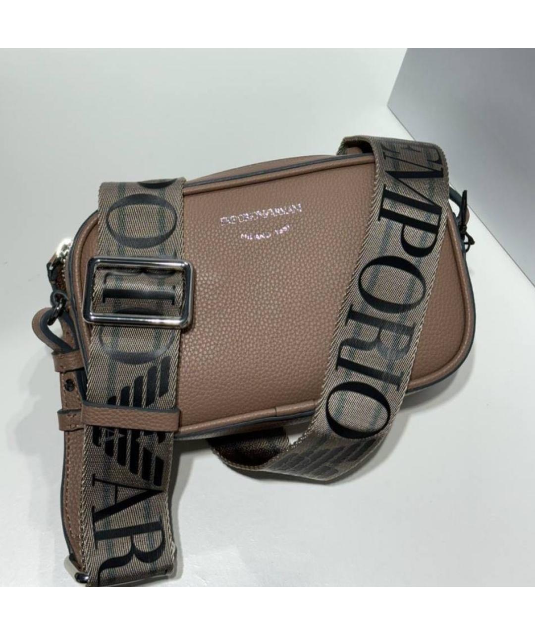 EMPORIO ARMANI Бежевая сумка через плечо из искусственной кожи, фото 4