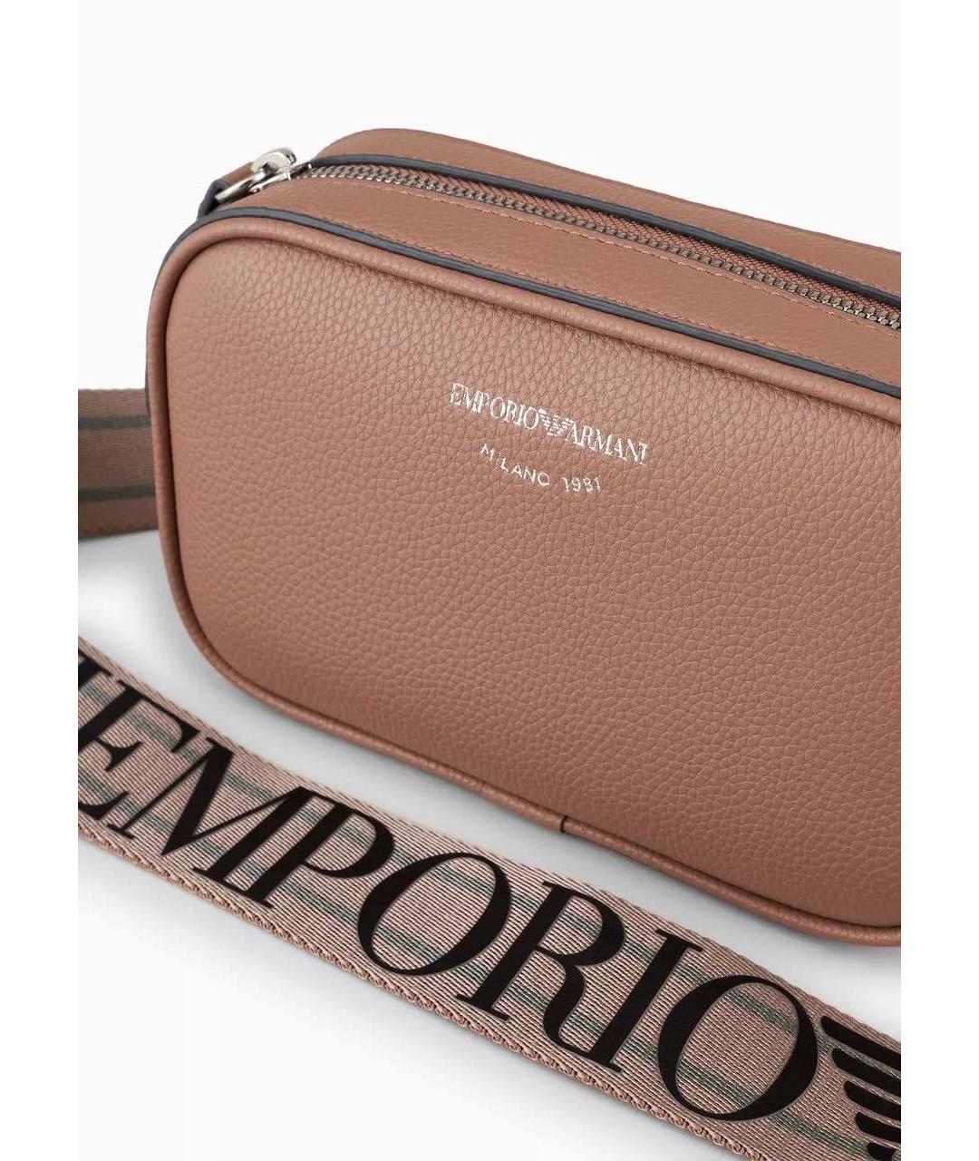 EMPORIO ARMANI Бежевая сумка через плечо из искусственной кожи, фото 2