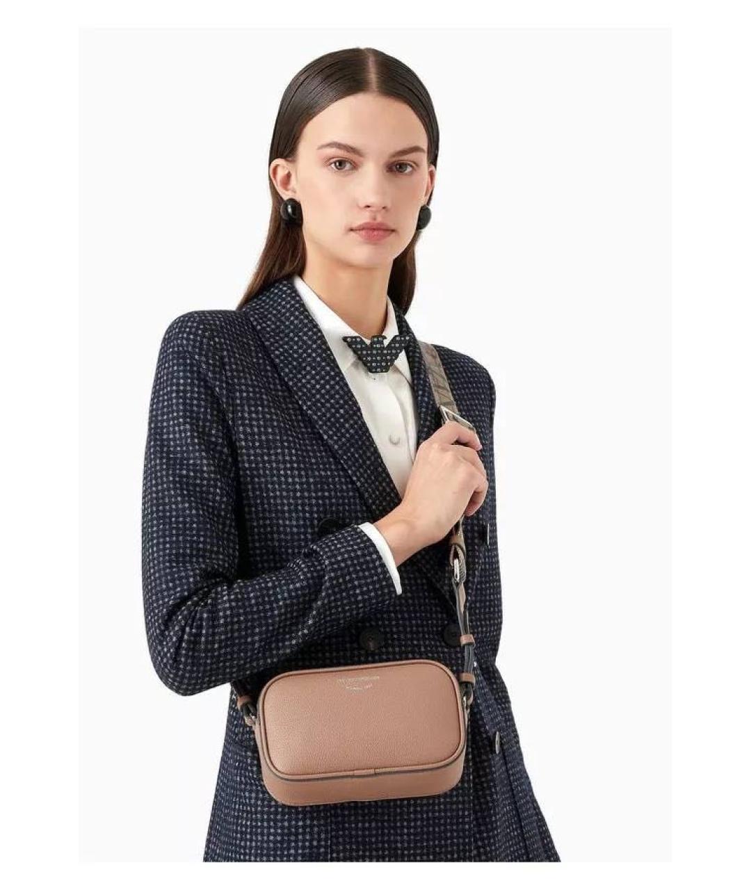 EMPORIO ARMANI Бежевая сумка через плечо из искусственной кожи, фото 3