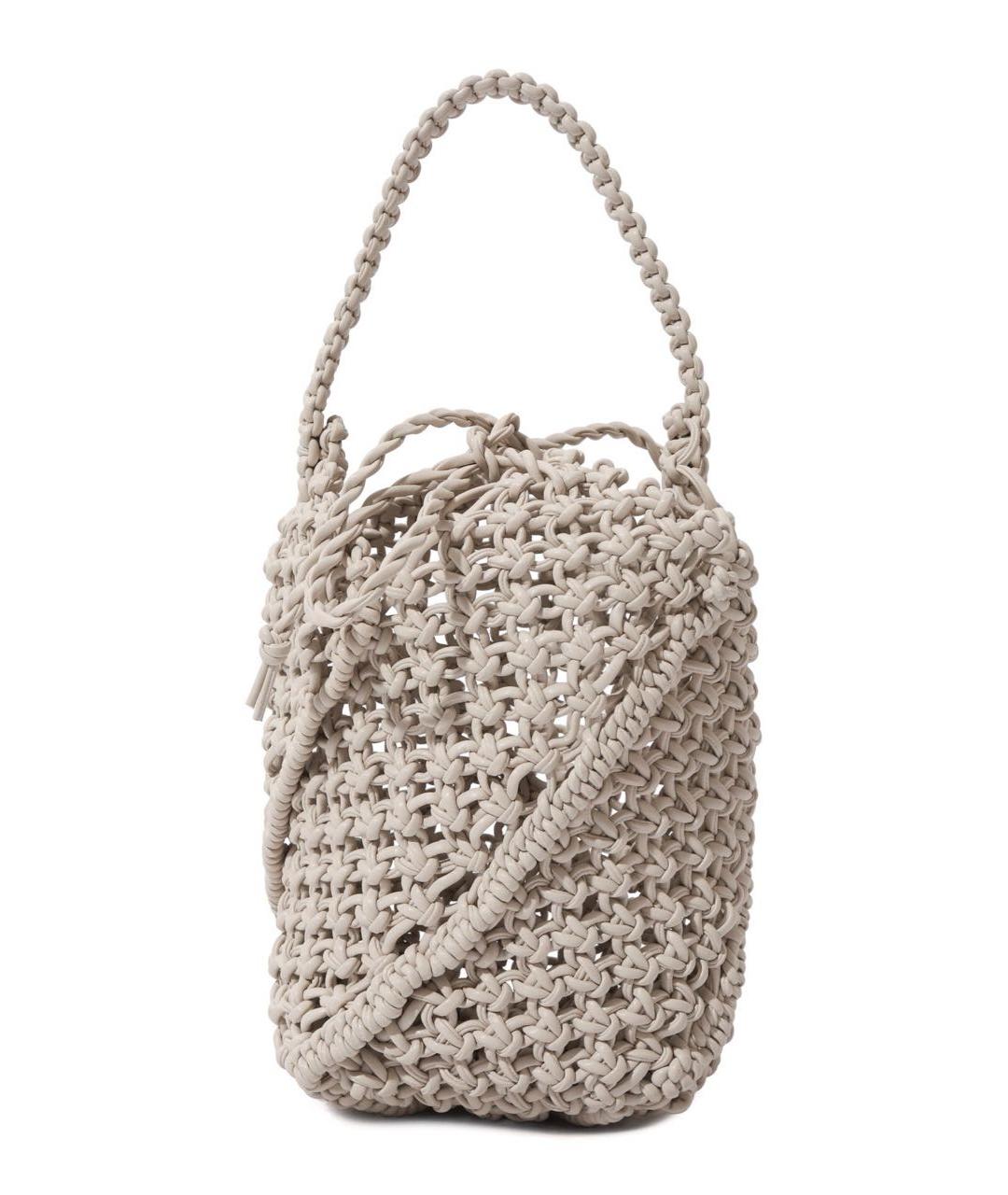 YUZEFI Серая пелетеная сумка с короткими ручками, фото 1