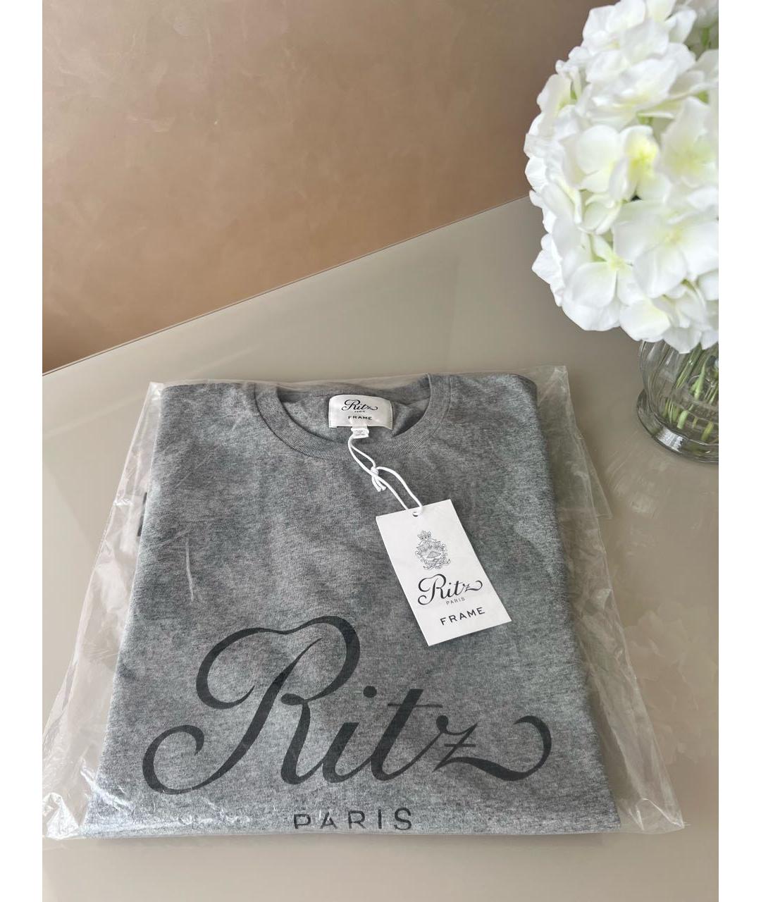 FRAME Серая хлопковая футболка, фото 2