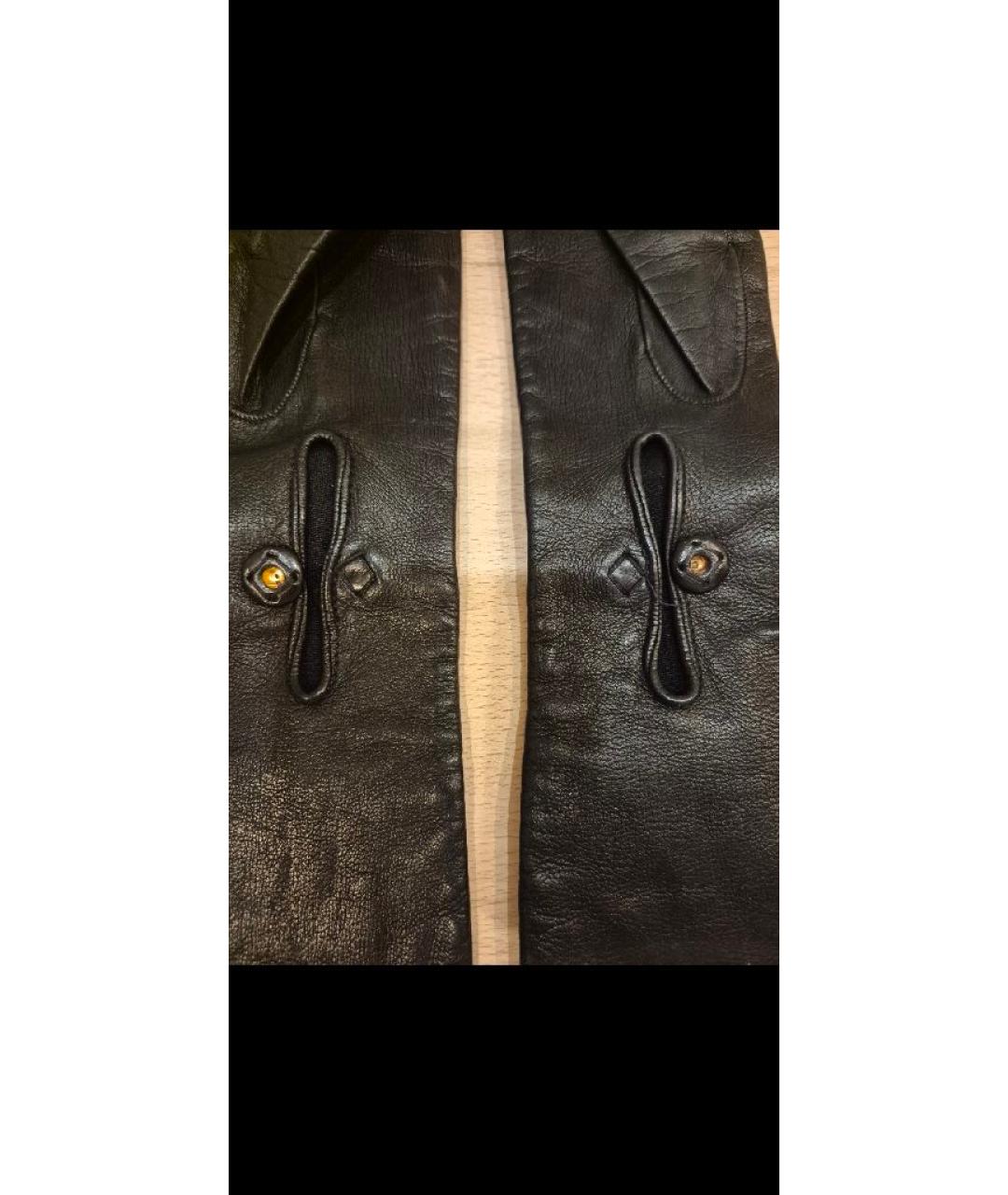 PRADA Черные кожаные перчатки, фото 3