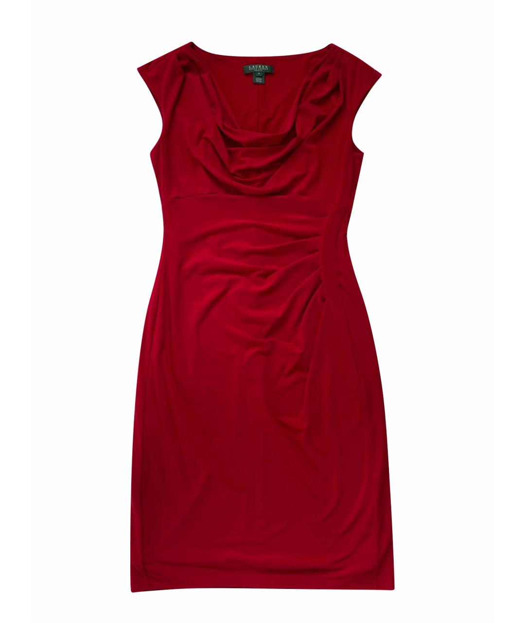 RALPH LAUREN Красное полиэстеровое коктейльное платье, фото 1