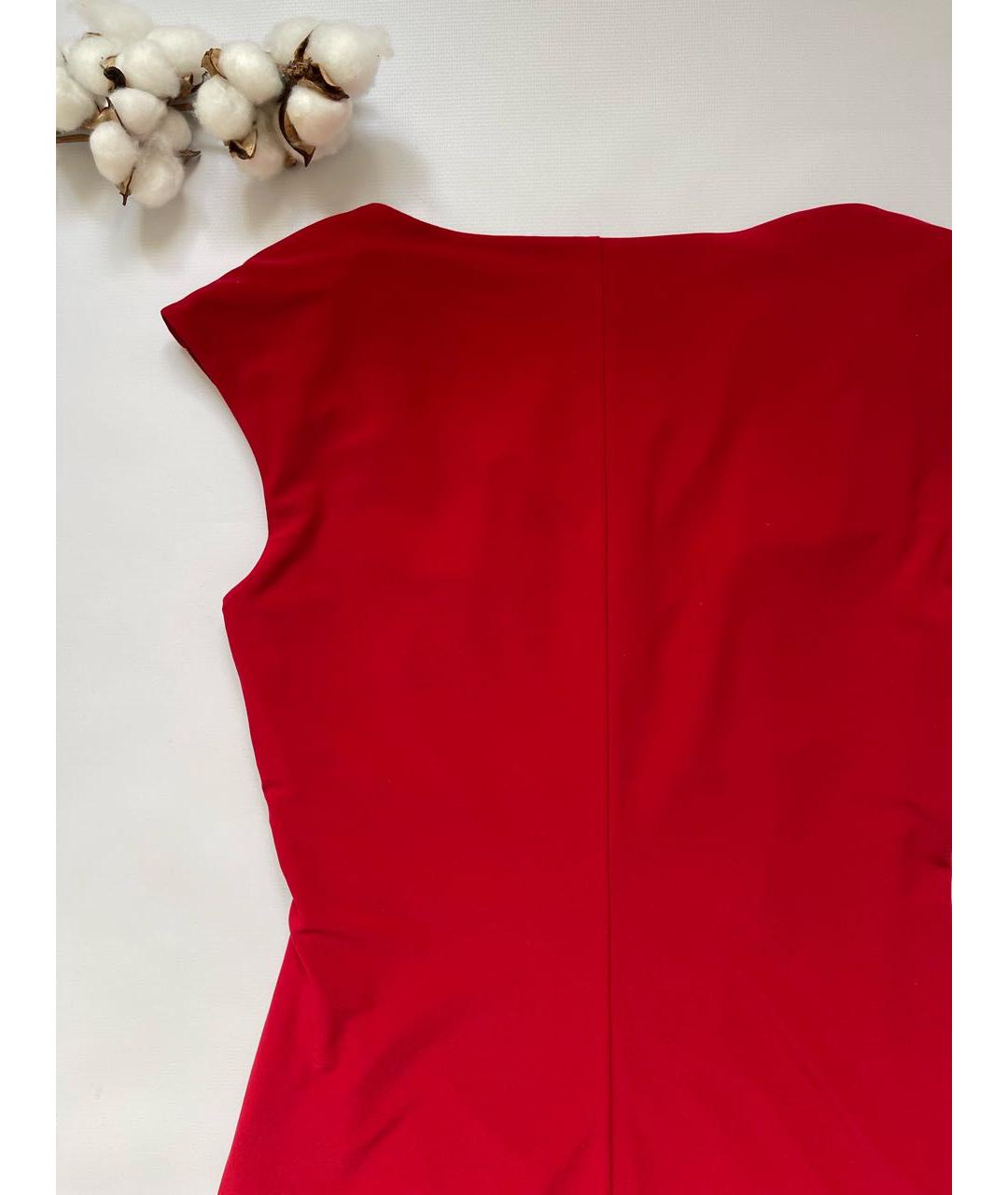 RALPH LAUREN Красное полиэстеровое коктейльное платье, фото 7