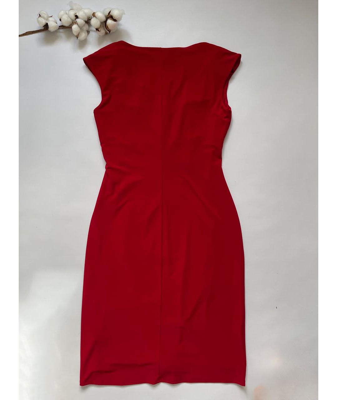 RALPH LAUREN Красное полиэстеровое коктейльное платье, фото 2
