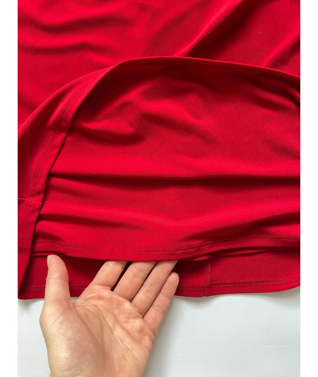 RALPH LAUREN Красное полиэстеровое коктейльное платье, фото 6