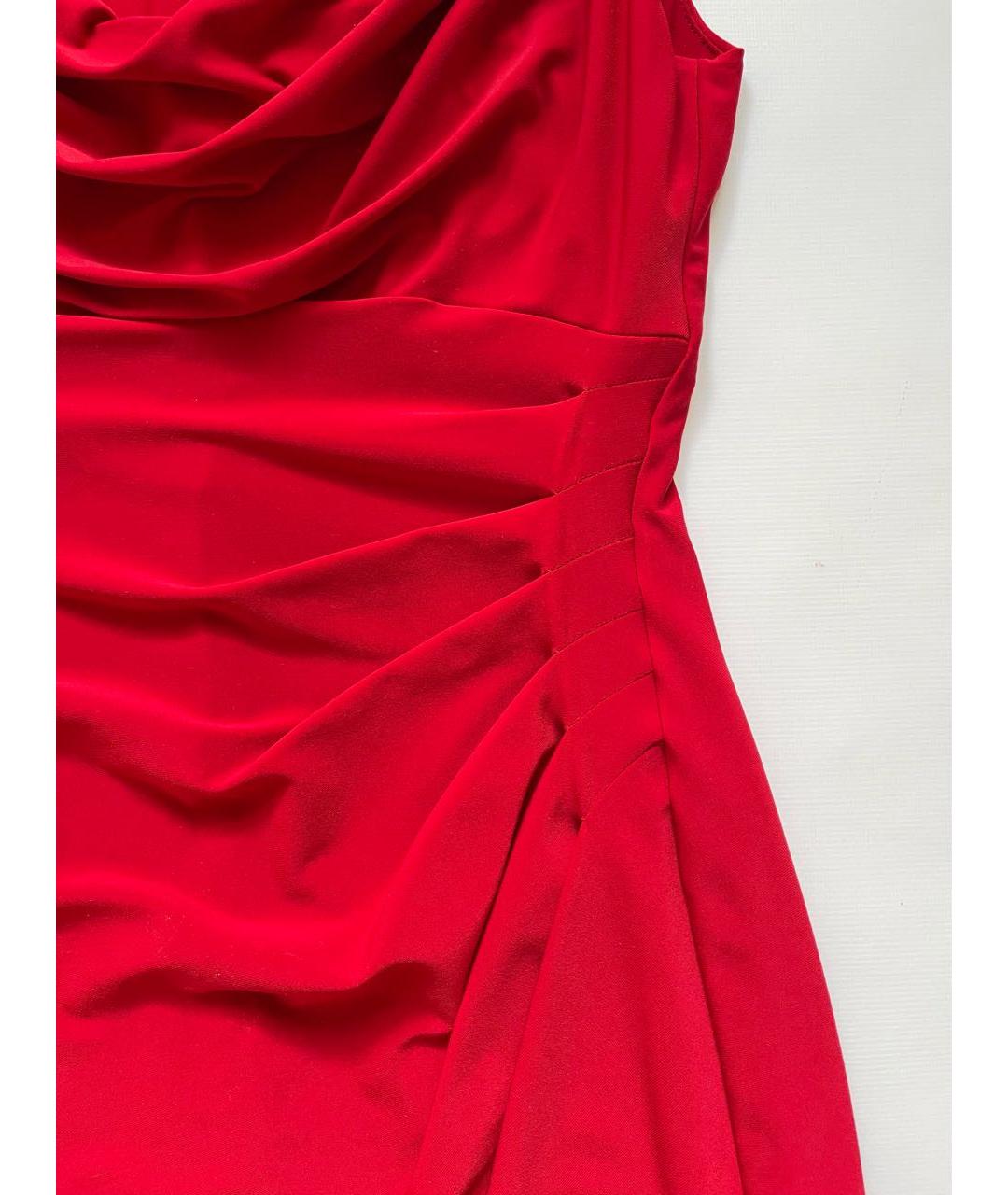 RALPH LAUREN Красное полиэстеровое коктейльное платье, фото 4