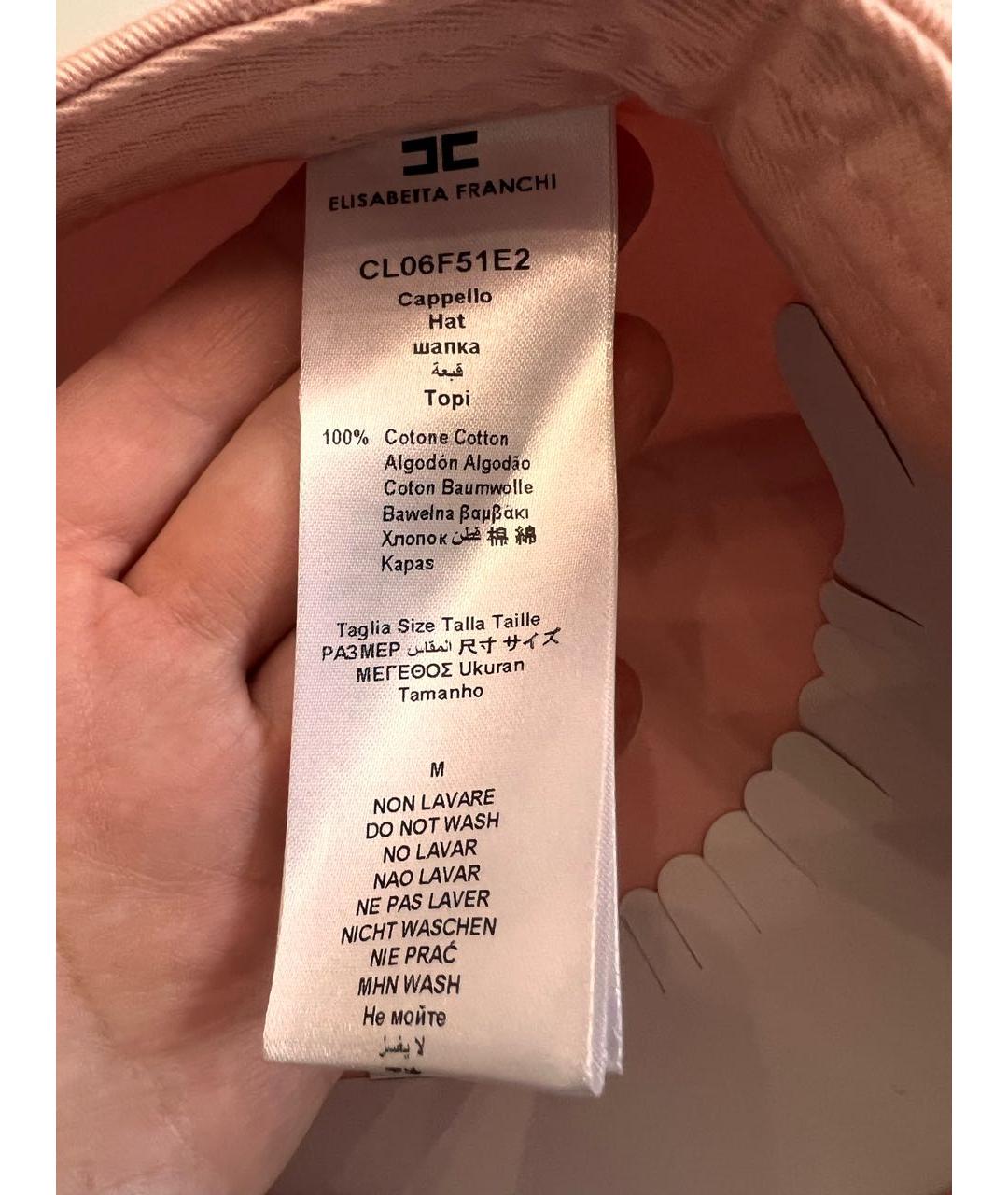 ELISABETTA FRANCHI Розовая хлопковая кепка, фото 7