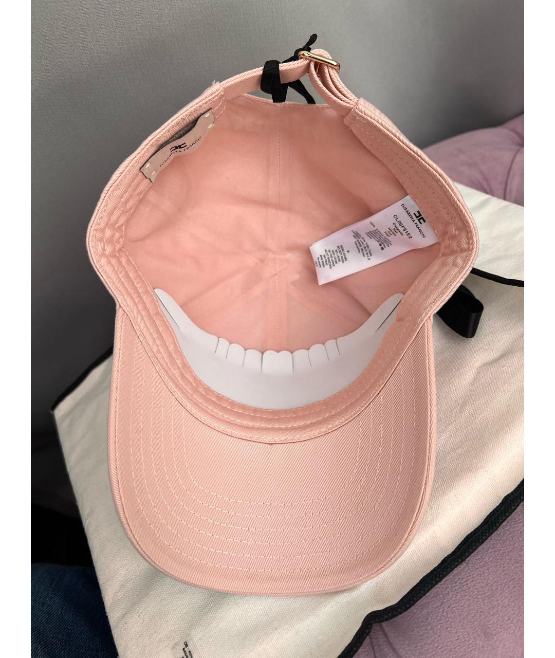 ELISABETTA FRANCHI Розовая хлопковая кепка, фото 8
