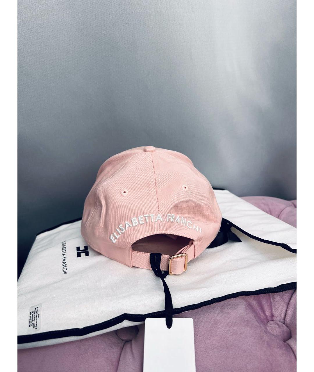ELISABETTA FRANCHI Розовая хлопковая кепка, фото 4