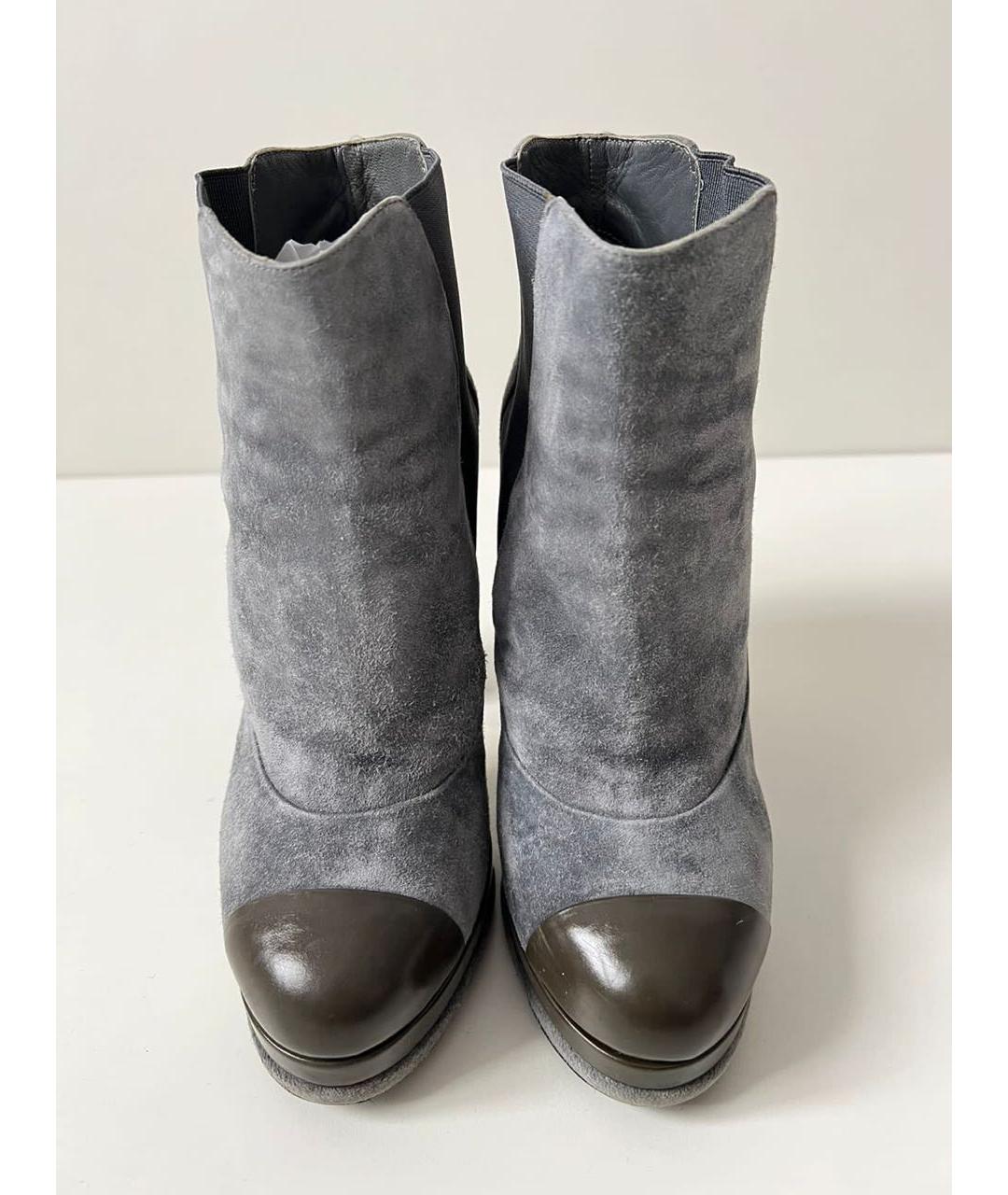 CHANEL Серые замшевые ботильоны, фото 2