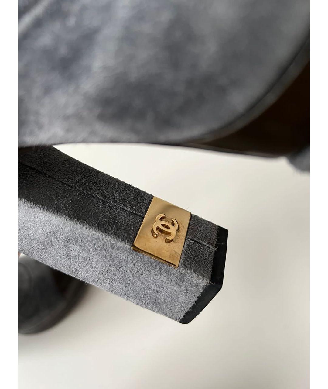 CHANEL Серые замшевые ботильоны, фото 6