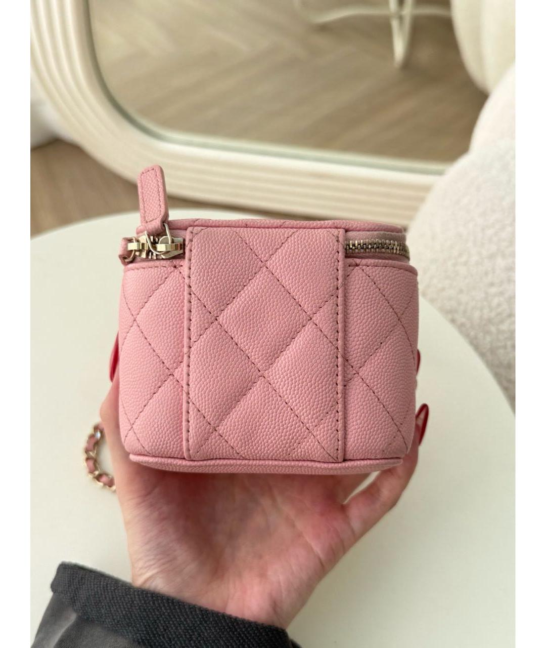 CHANEL Розовая кожаная сумка через плечо, фото 4