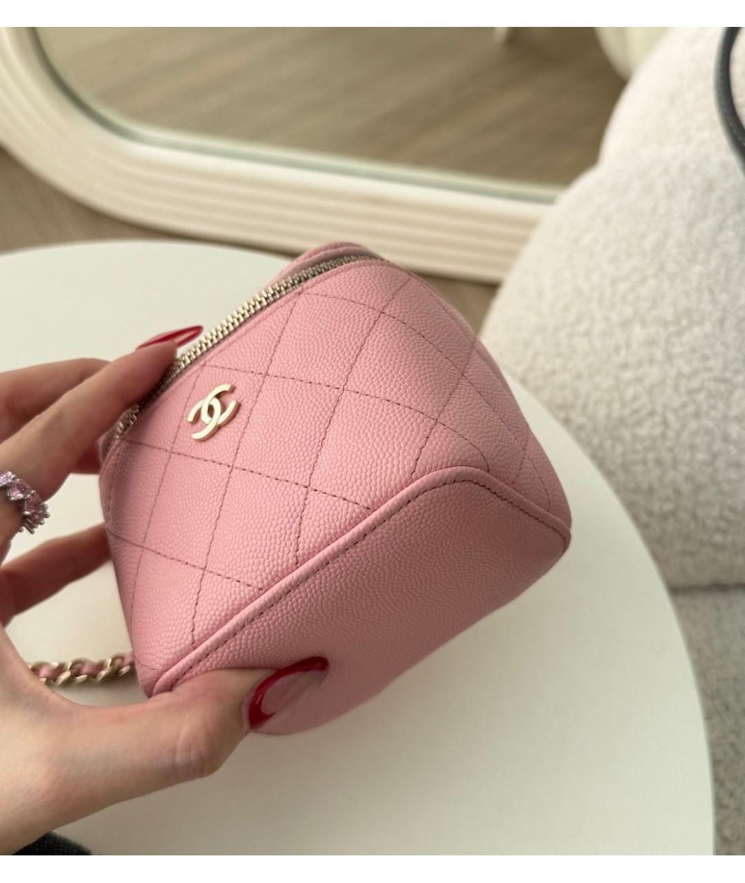 CHANEL Розовая кожаная сумка через плечо, фото 3