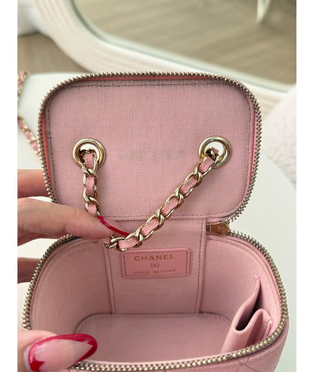 CHANEL Розовая кожаная сумка через плечо, фото 5