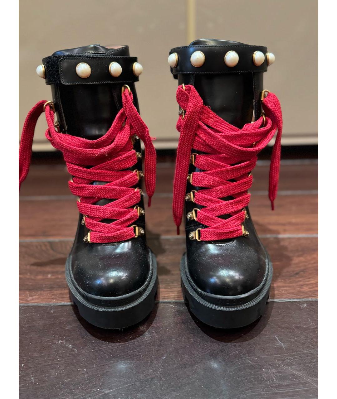 GUCCI Черные кожаные ботинки, фото 2