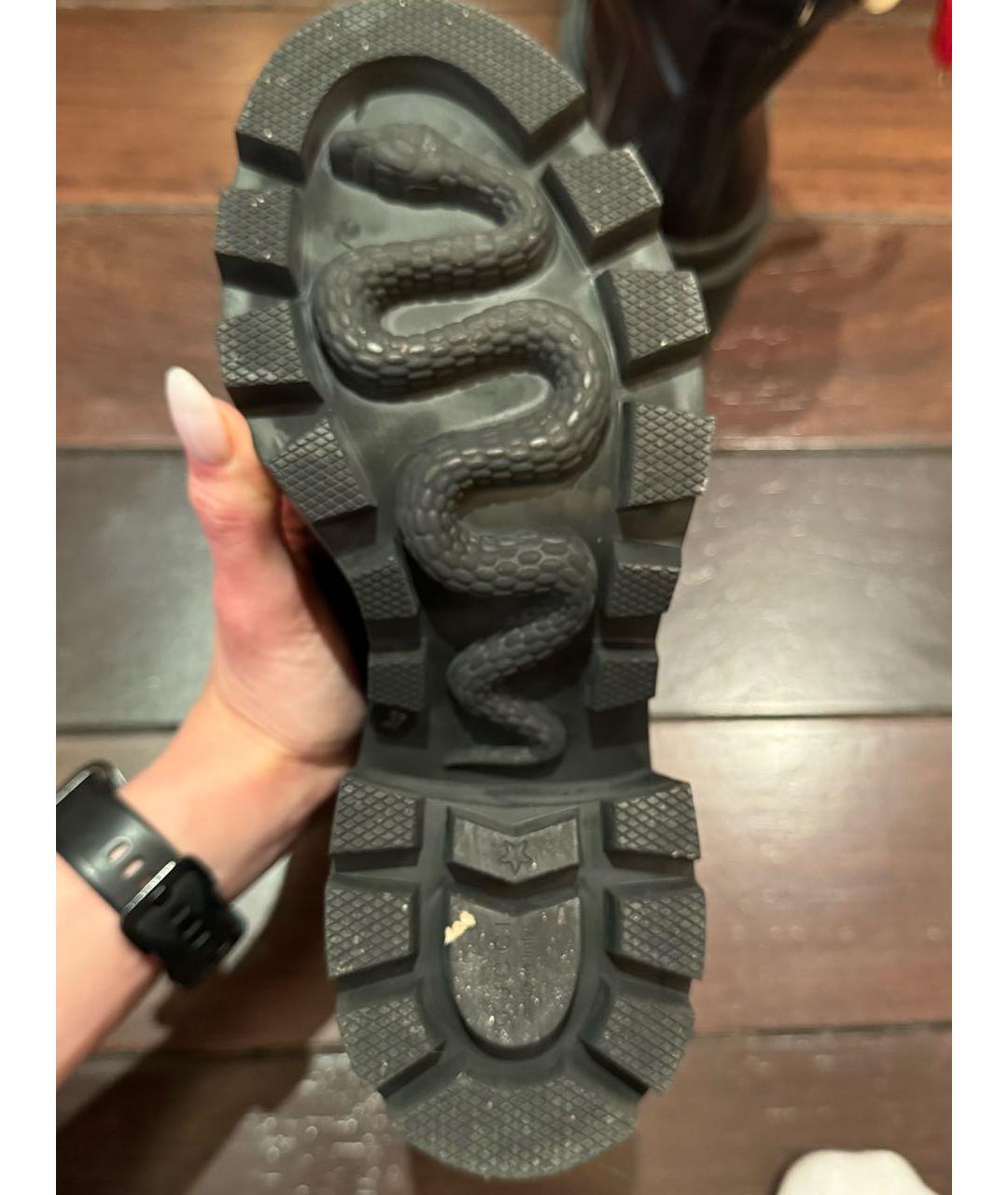 GUCCI Черные кожаные ботинки, фото 5