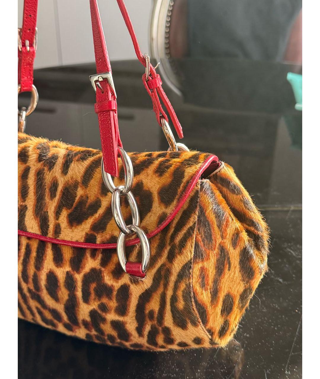 CHRISTIAN DIOR Мульти меховая сумка с короткими ручками, фото 4