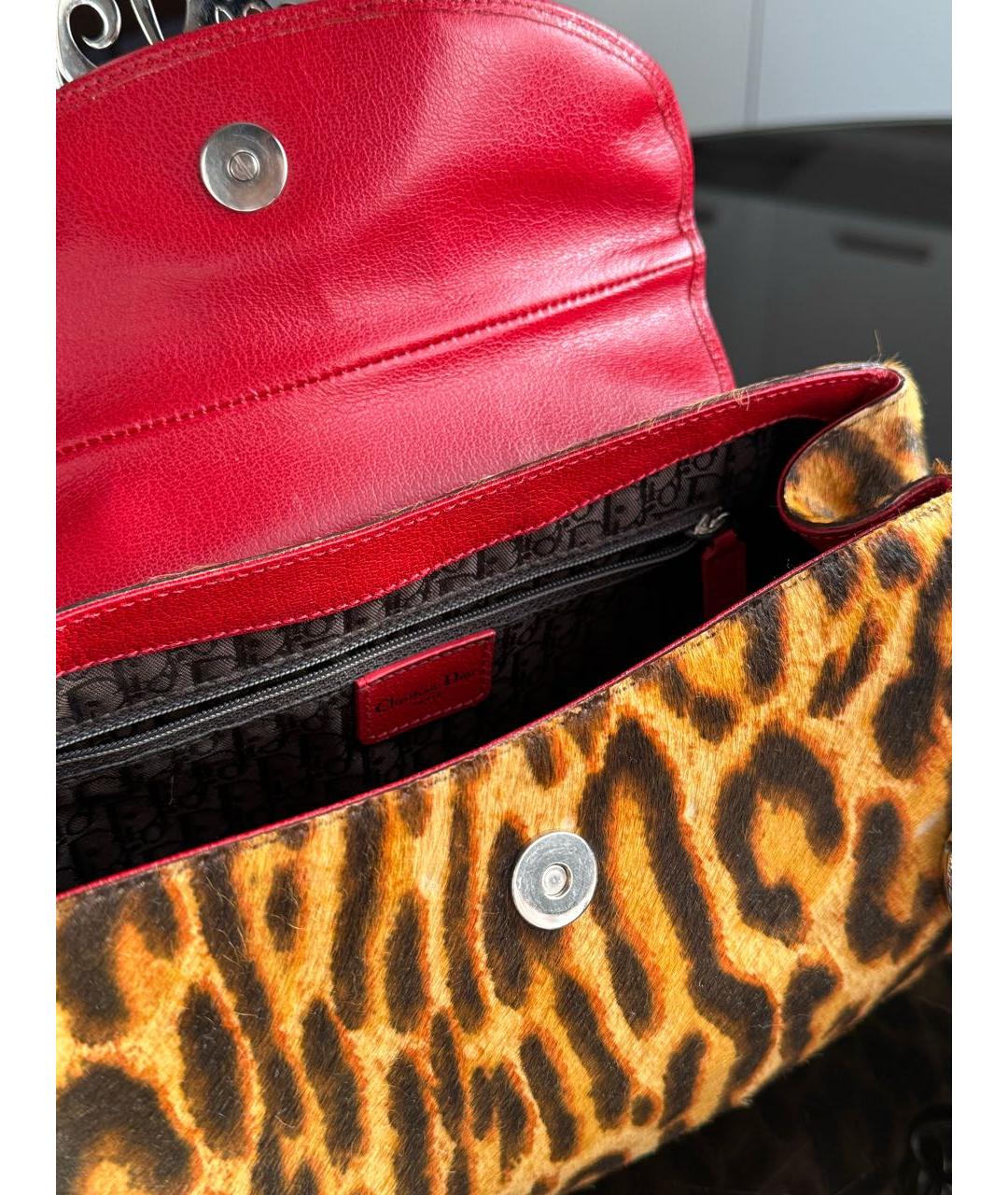 CHRISTIAN DIOR Мульти меховая сумка с короткими ручками, фото 6