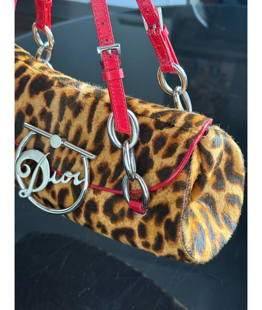 CHRISTIAN DIOR Мульти меховая сумка с короткими ручками, фото 3