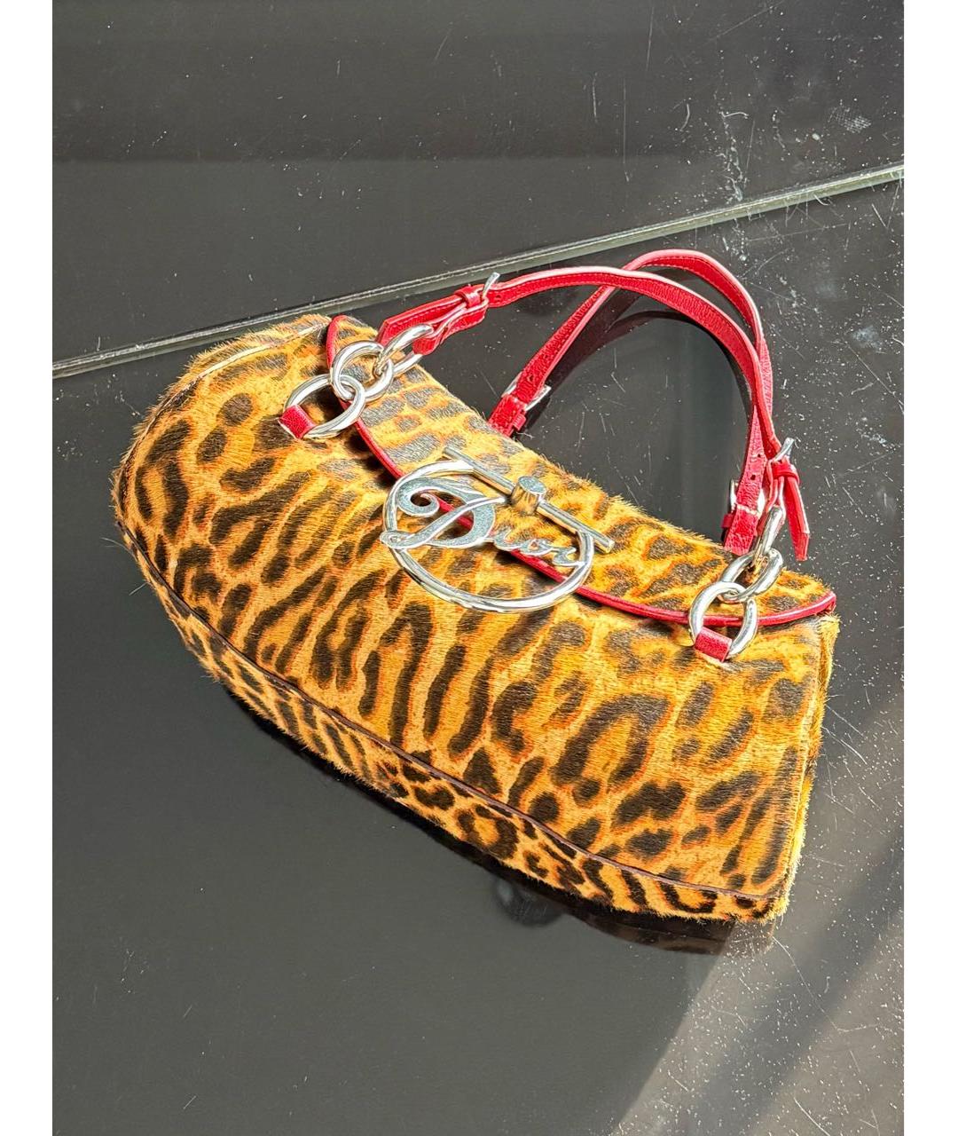 CHRISTIAN DIOR Мульти меховая сумка с короткими ручками, фото 8