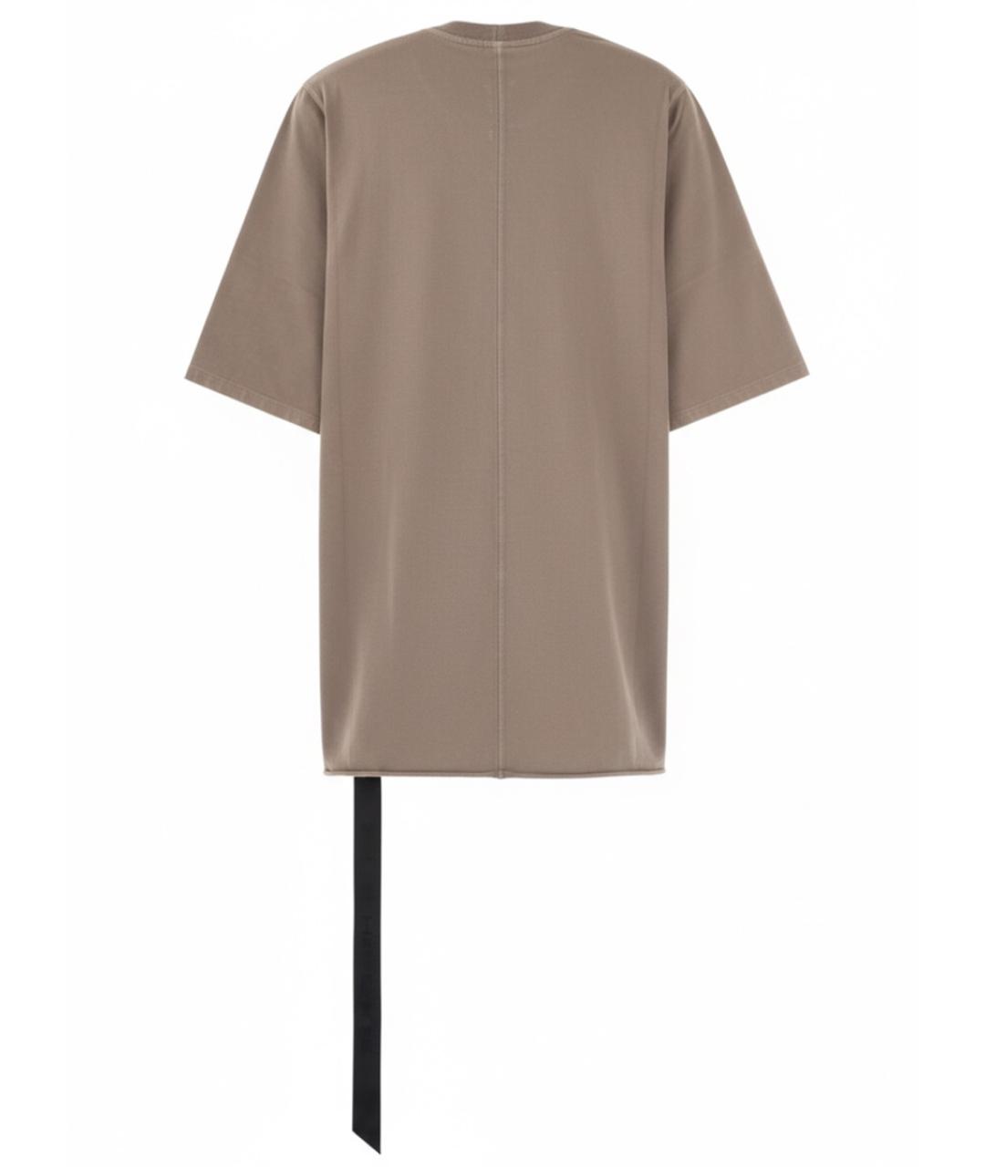 RICK OWENS DRKSHDW Коричневая хлопковая футболка, фото 2