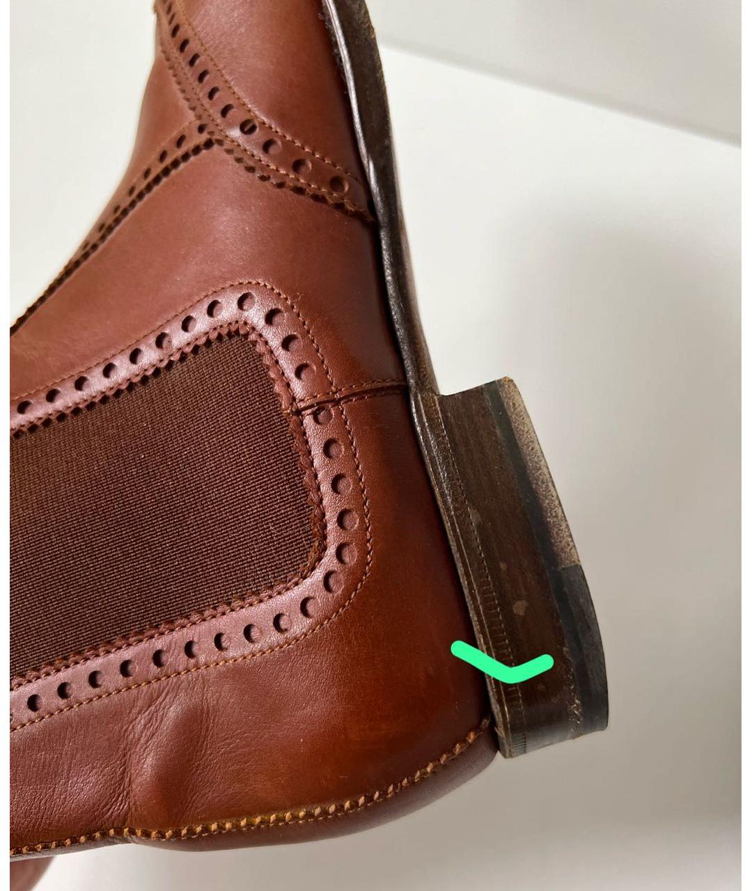 HERMES Коричневые кожаные ботинки, фото 7