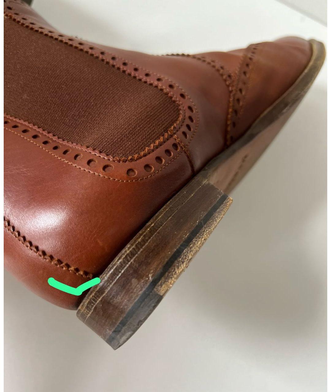 HERMES Коричневые кожаные ботинки, фото 5