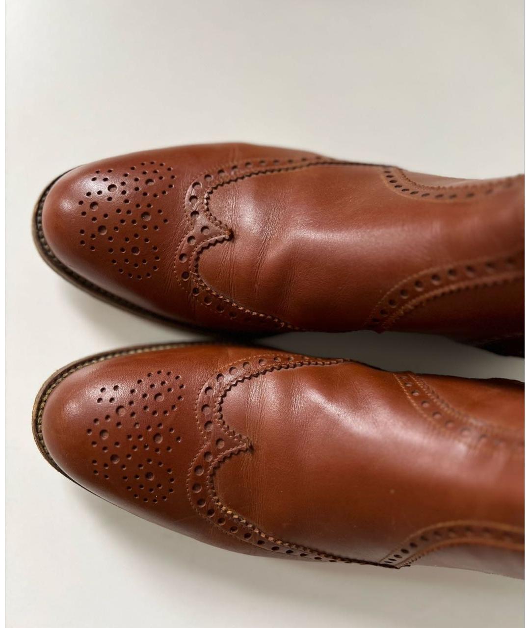 HERMES Коричневые кожаные ботинки, фото 8