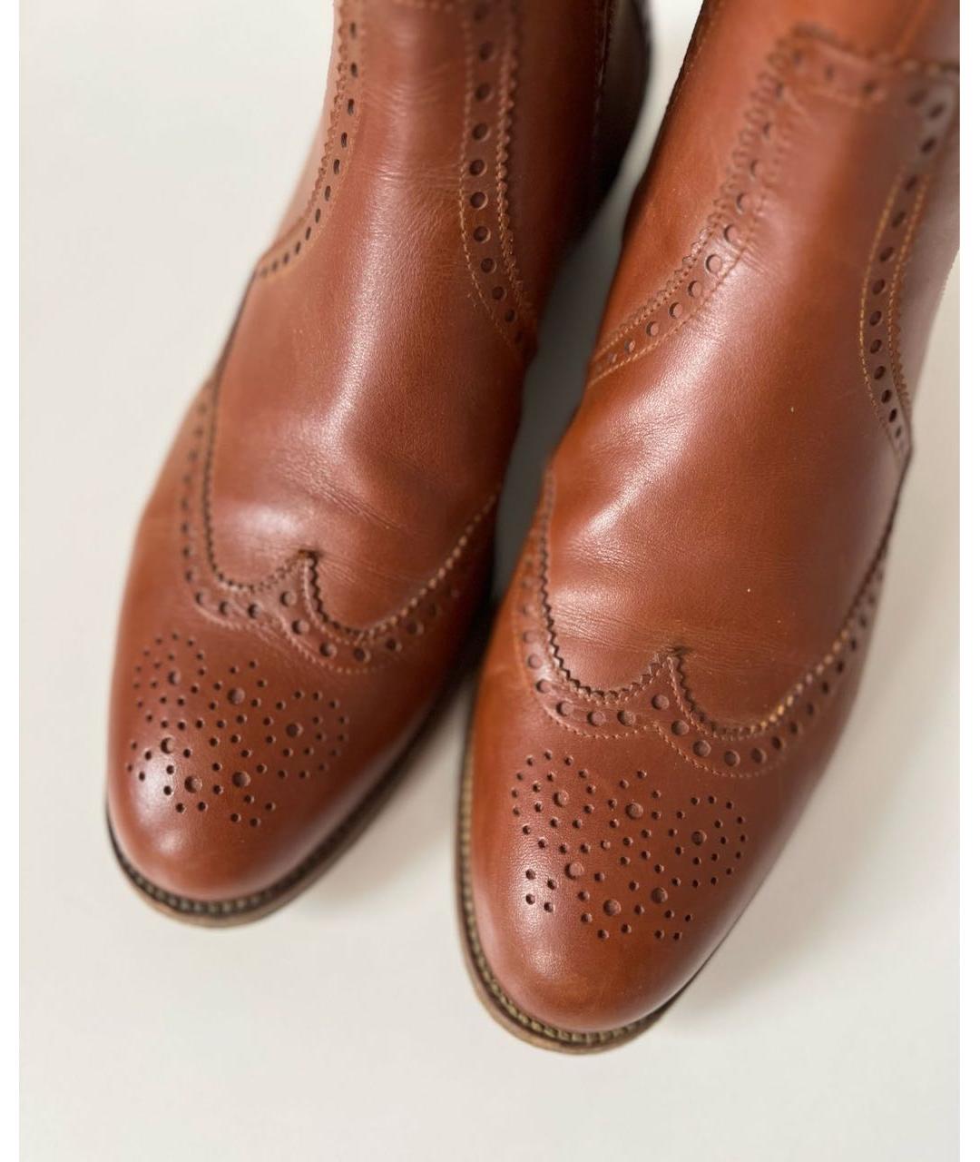 HERMES Коричневые кожаные ботинки, фото 3