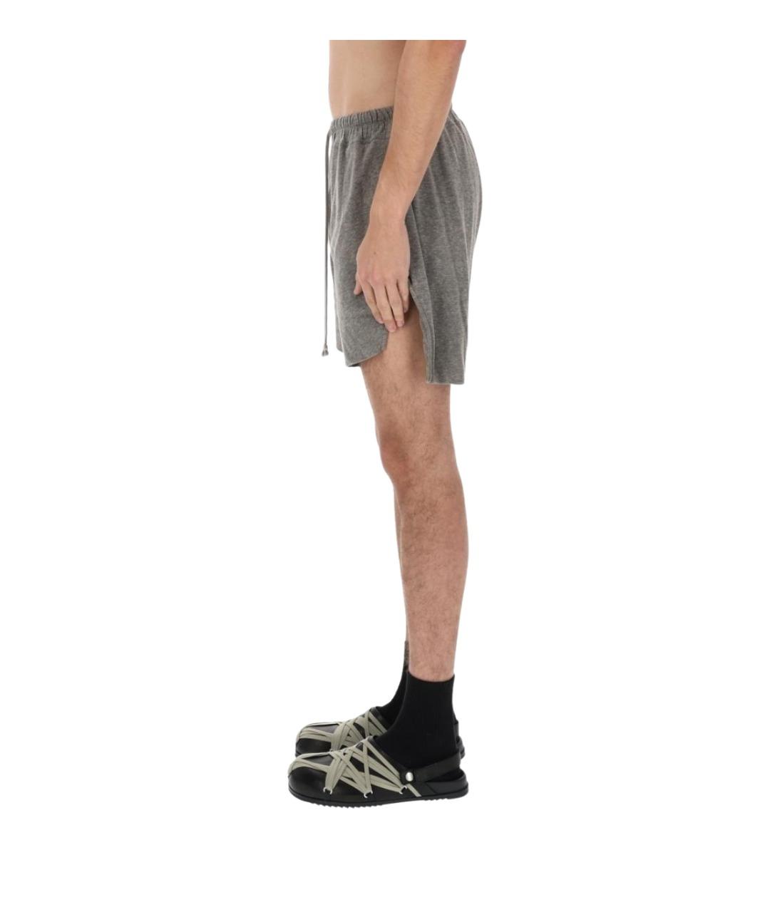RICK OWENS Серые хлопковые шорты, фото 4