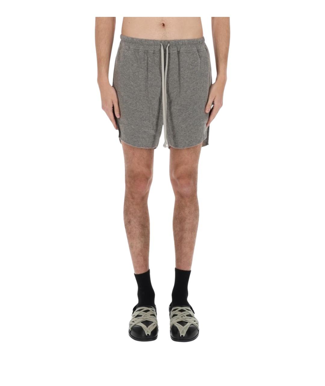 RICK OWENS Серые хлопковые шорты, фото 5