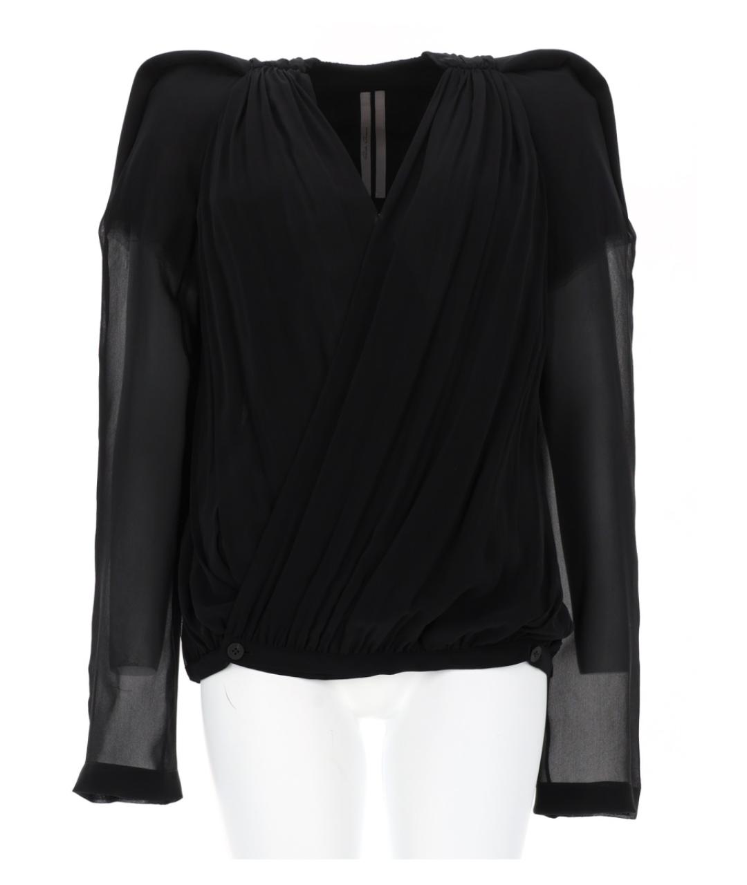 RICK OWENS Черная шелковая блузы, фото 1