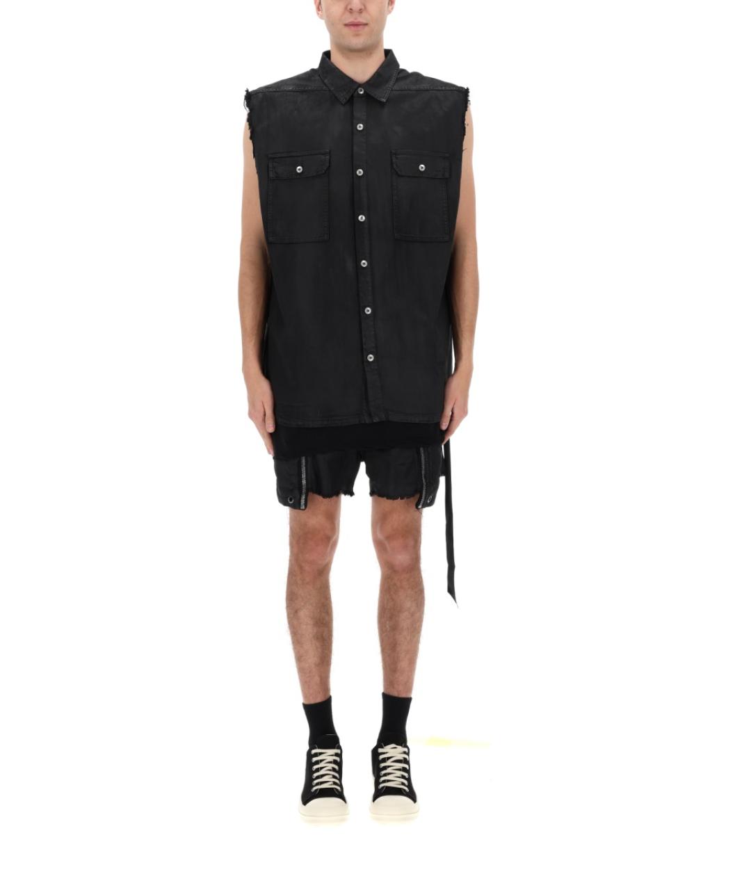 RICK OWENS DRKSHDW Черный хлопковый жилет, фото 3
