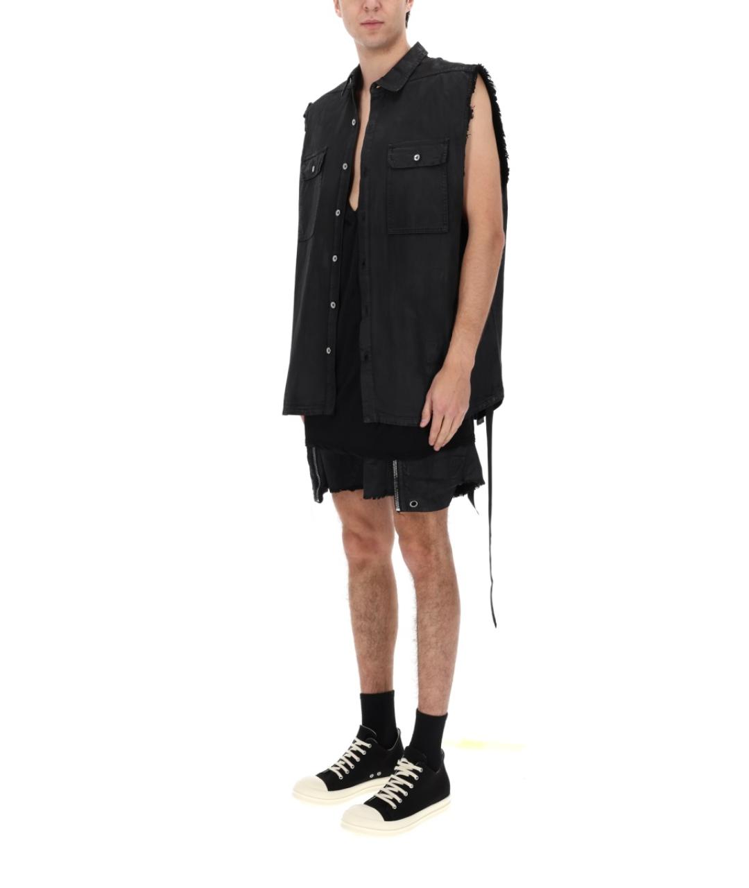 RICK OWENS DRKSHDW Черный хлопковый жилет, фото 4