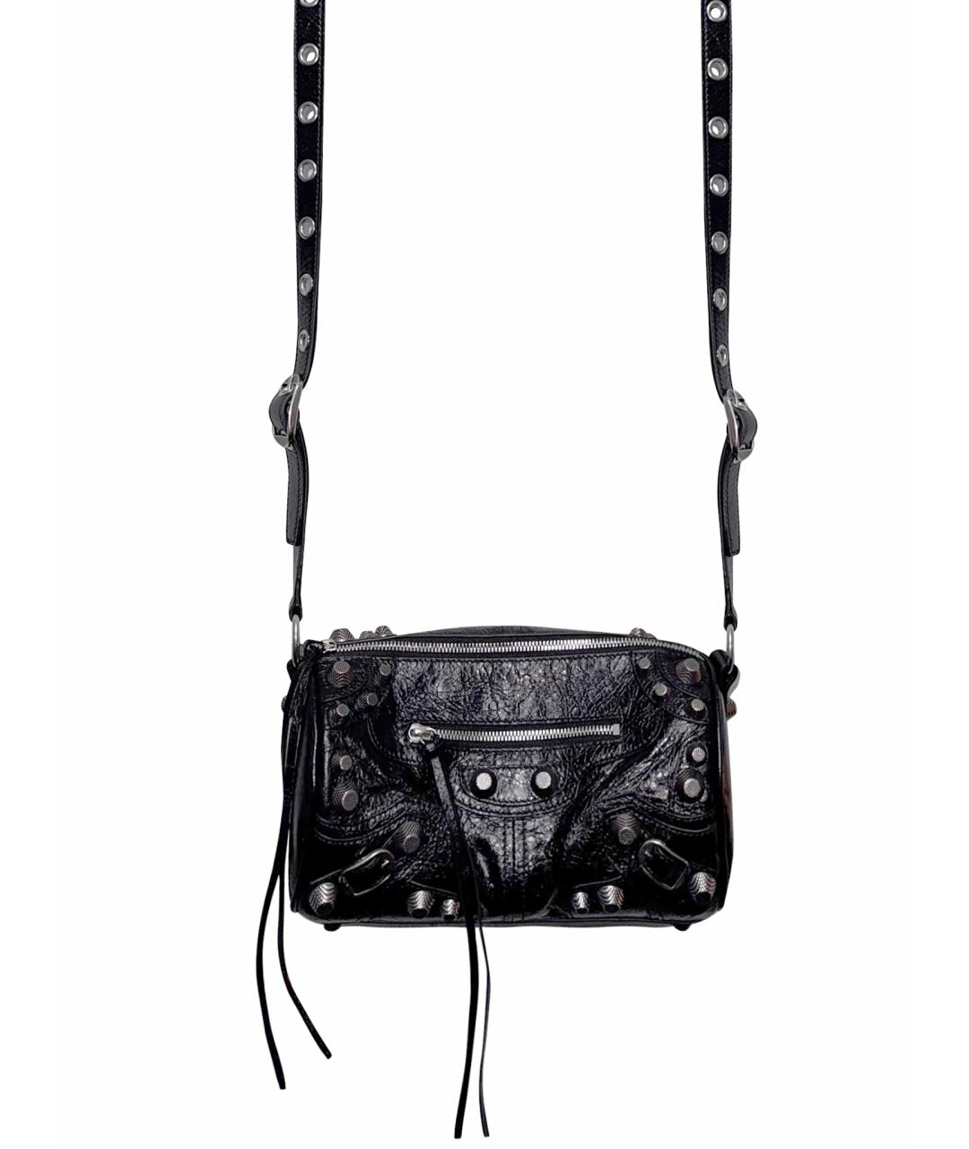 BALENCIAGA Черная кожаная сумка через плечо, фото 1