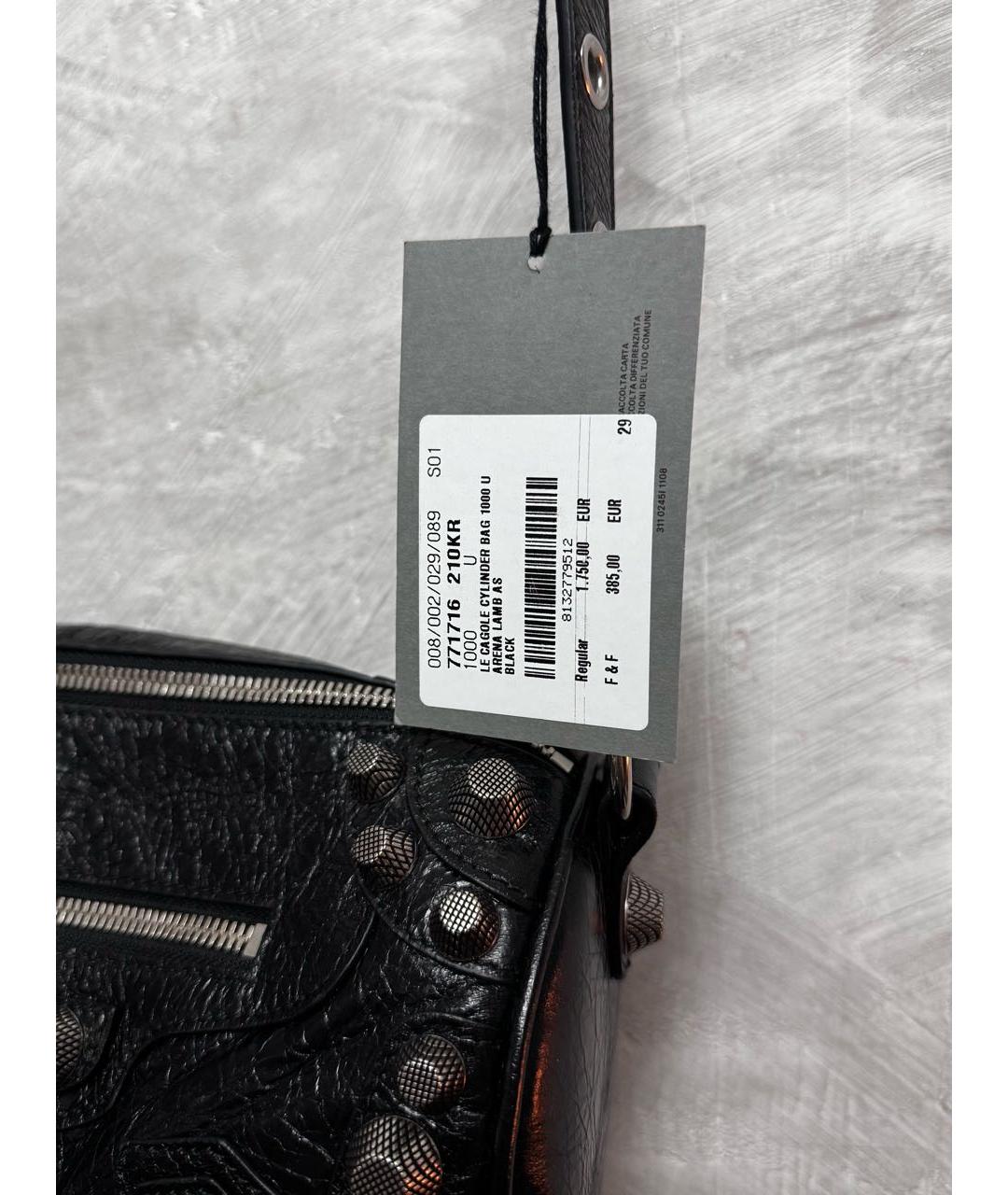 BALENCIAGA Черная кожаная сумка через плечо, фото 5