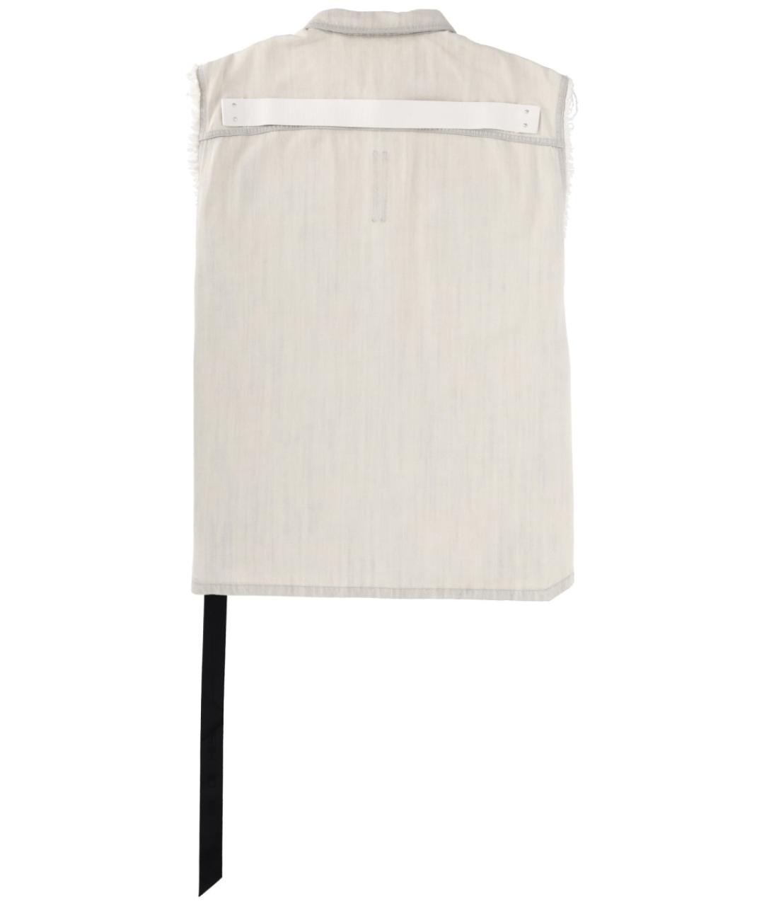 RICK OWENS DRKSHDW Белый хлопковый жилет, фото 2
