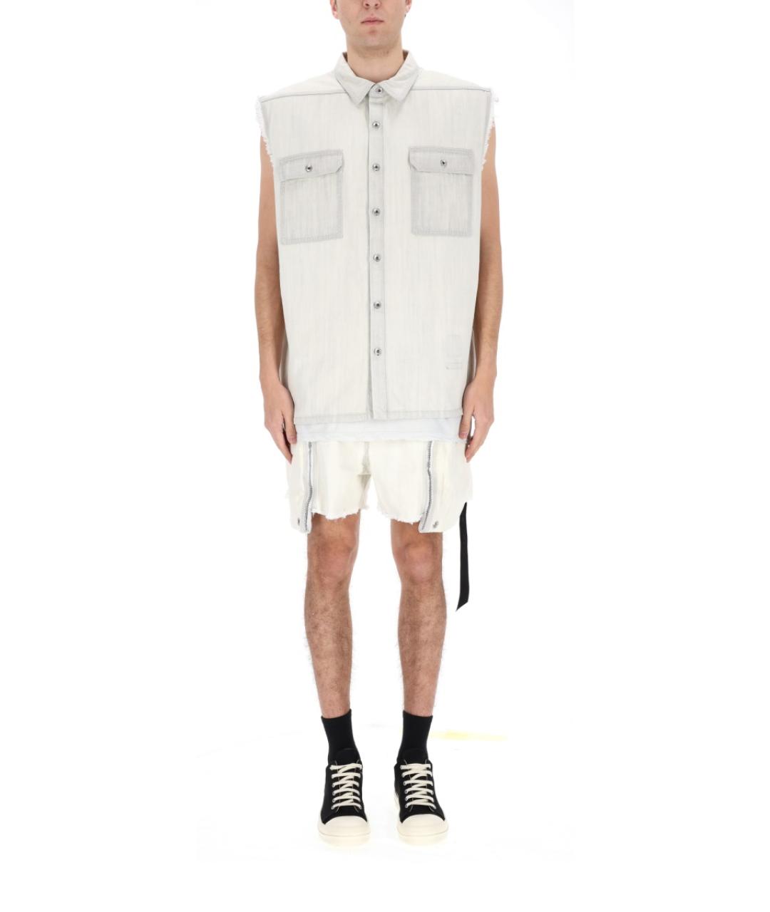 RICK OWENS DRKSHDW Белый хлопковый жилет, фото 3
