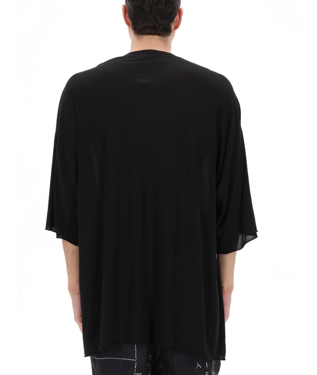RICK OWENS Черная хлопковая футболка, фото 4