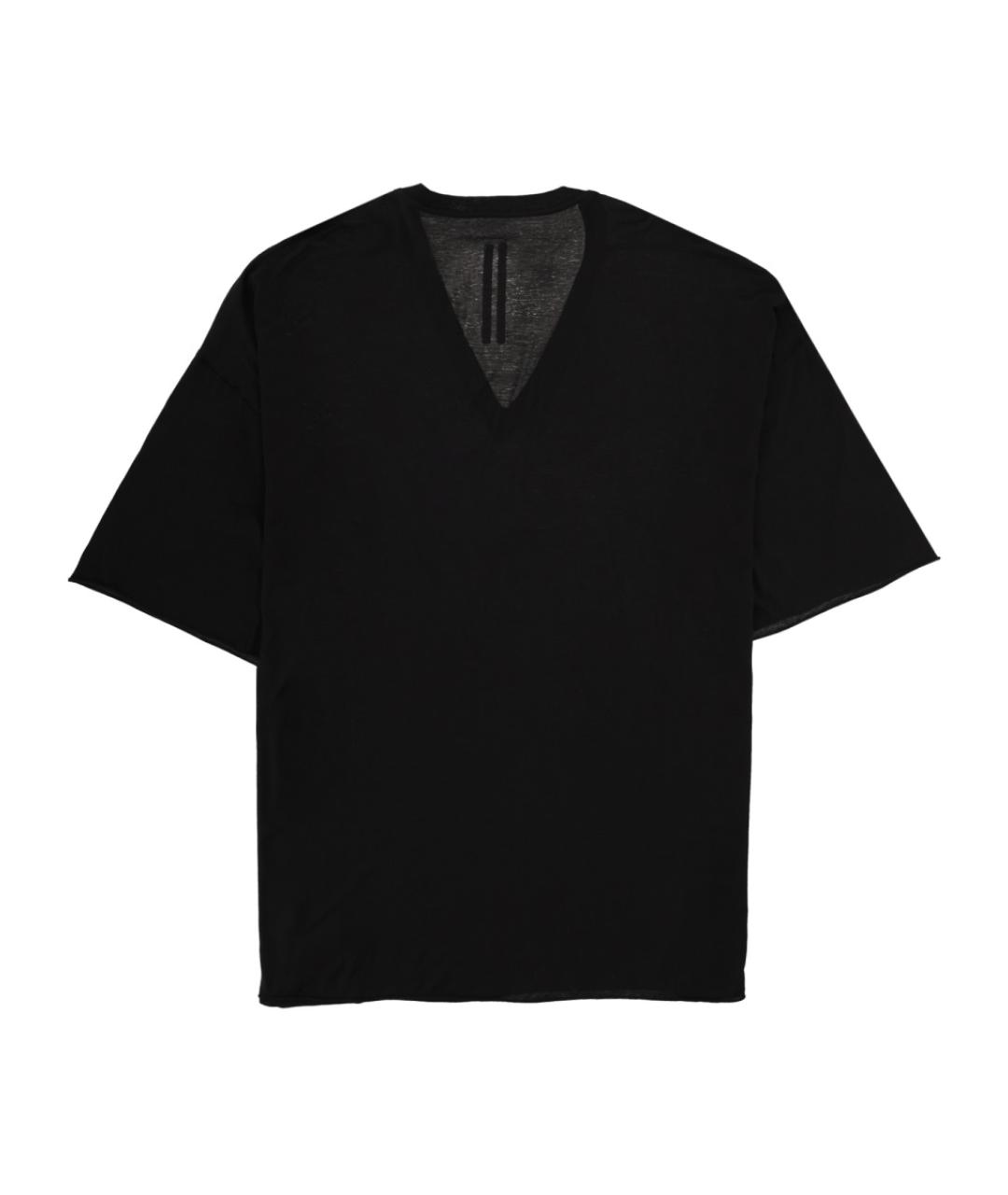 RICK OWENS Черная хлопковая футболка, фото 2