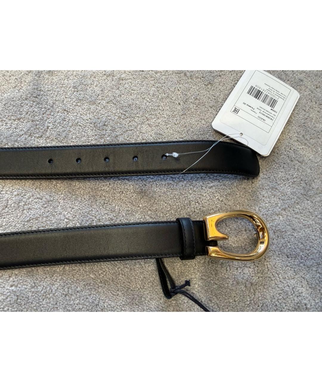 GUCCI Черный кожаный ремень, фото 4
