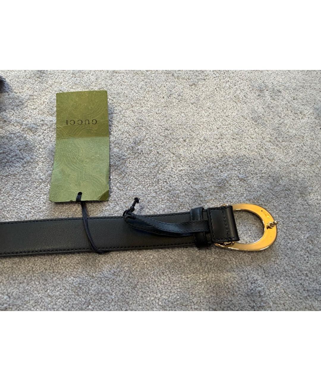 GUCCI Черный кожаный ремень, фото 2