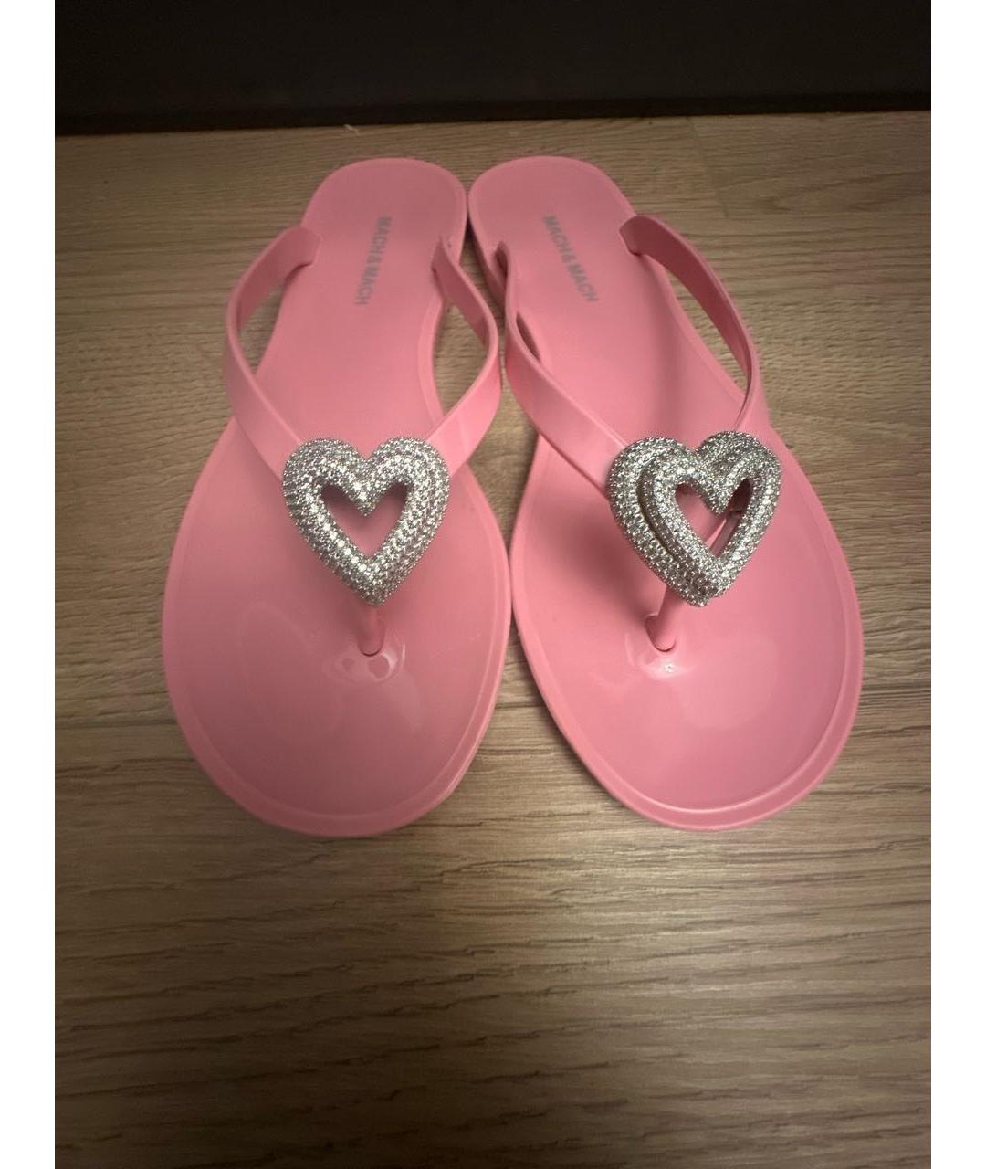 MACH&MACH Розовые резиновые шлепанцы, фото 5