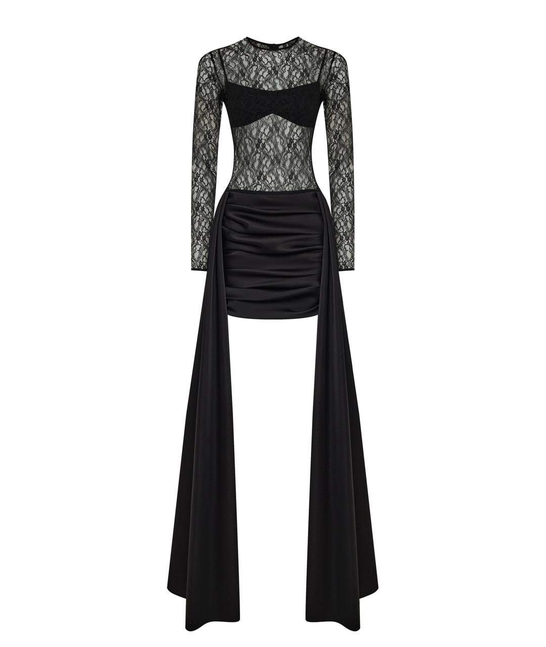 RASARIO Черное атласное вечернее платье, фото 1