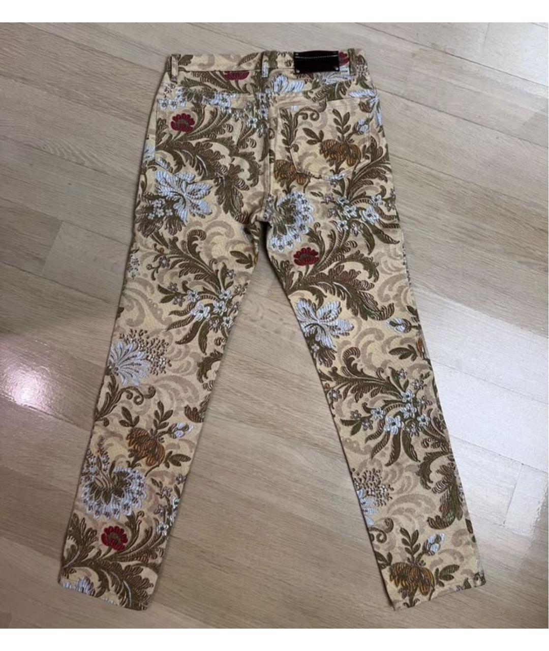 DRIES VAN NOTEN Бежевые хлопковые прямые брюки, фото 2