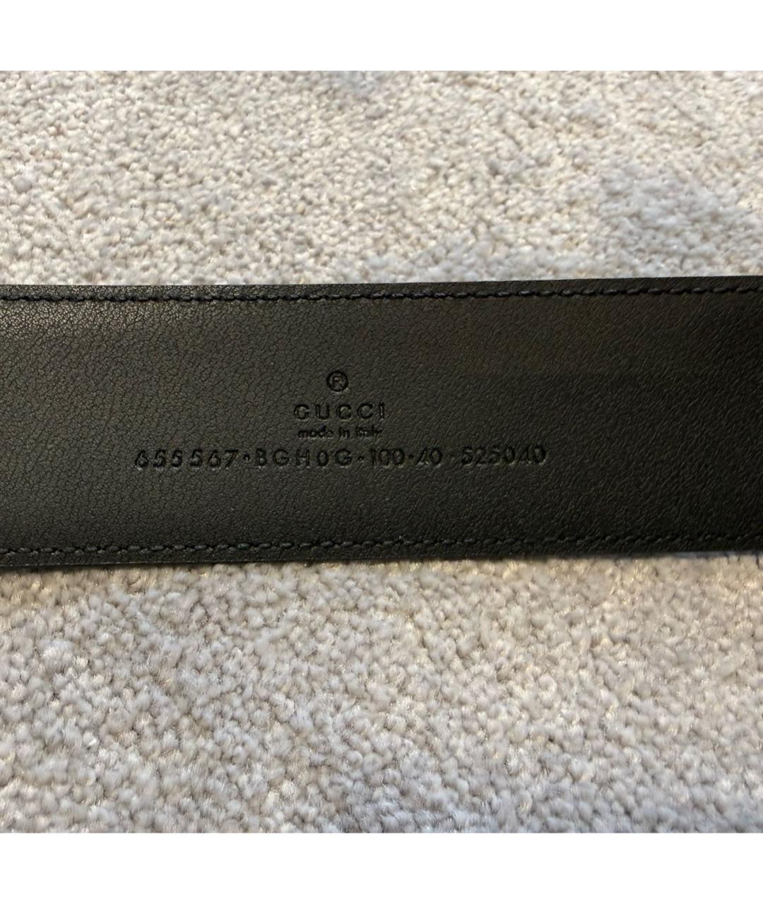 GUCCI Черный кожаный ремень, фото 3